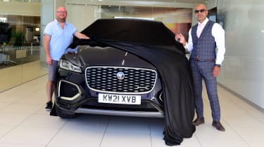 Jaguar F-pace long termer - Ahmed Rahman presenting F-Pace to Stuart Milne